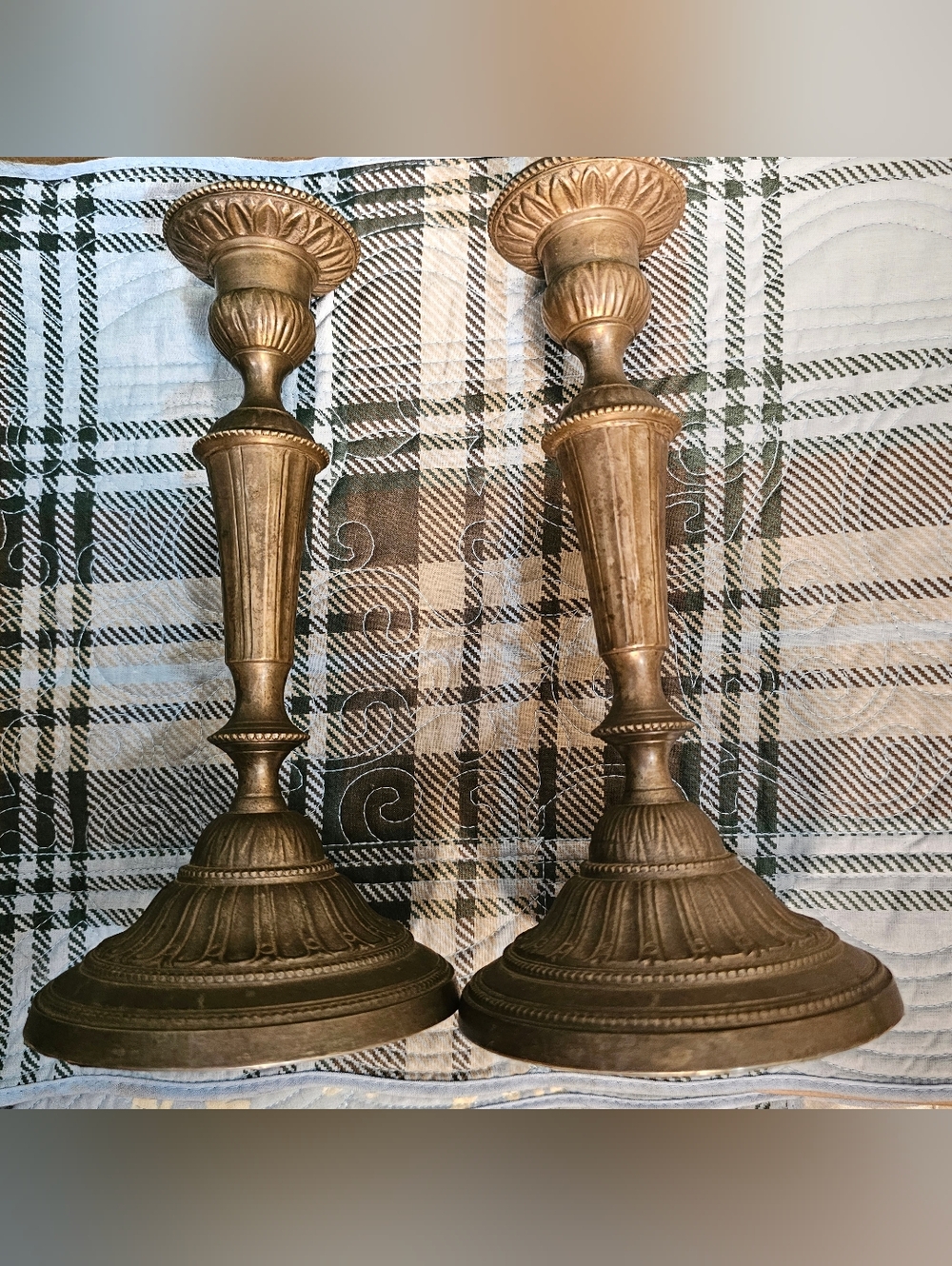 EPNS Ware Made In India Set Of 2 Brass Candle Holders - Picture 3 of 7